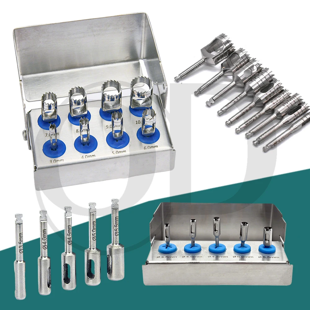 

Dental Implant Bur Set Terphine Planting Tools with Tissue Punch for Implant Surgery Dentistry Surgical Instrument Kit