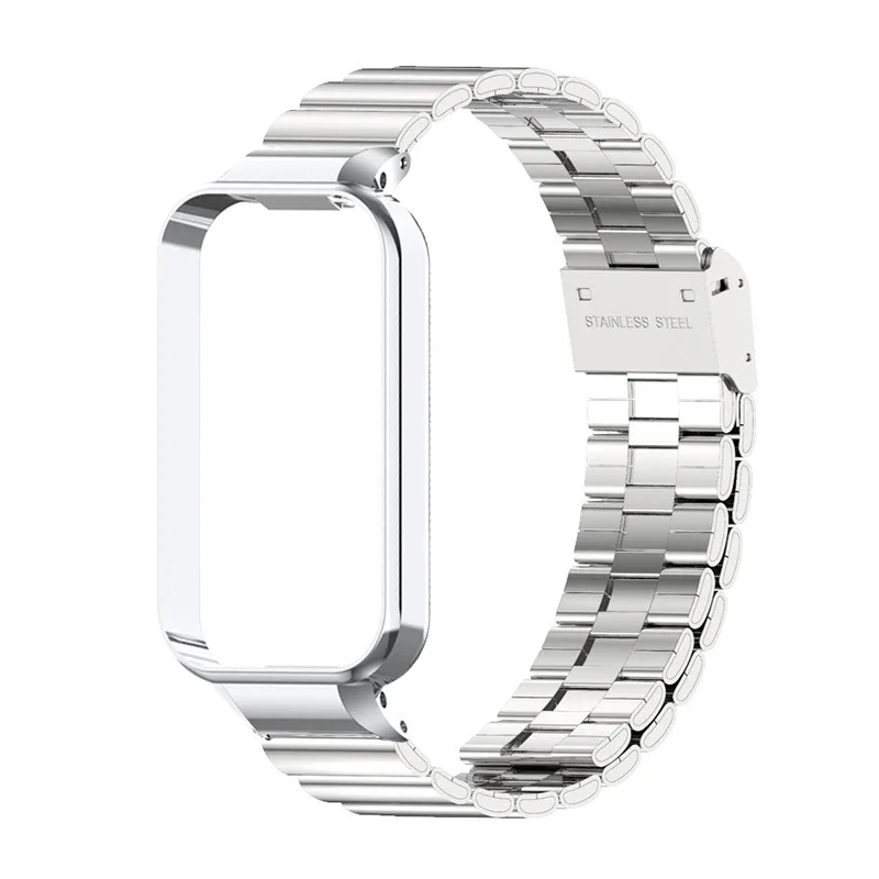 Strap Case Protector para Xiaomi Mi Band 8, Pulseira Ativa, Capa Protetora, Pulseiras De Metal
