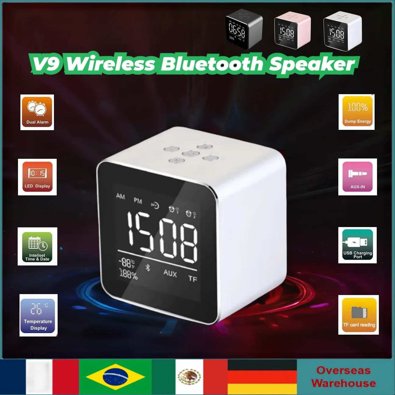 

V9 Bluetooth Speakers Portable Wireless Metal Bluetooth Speaker Wireless Super Bass Mini Speaker Subwoofer Unique Speaker Gifts