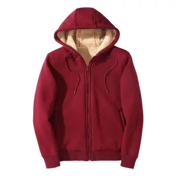 2025 Winter Windproof Hoodie - Men's Sherpa Lined Sweatshirt Thermal Zip Up Outerwear Streetwear S-5XL 2