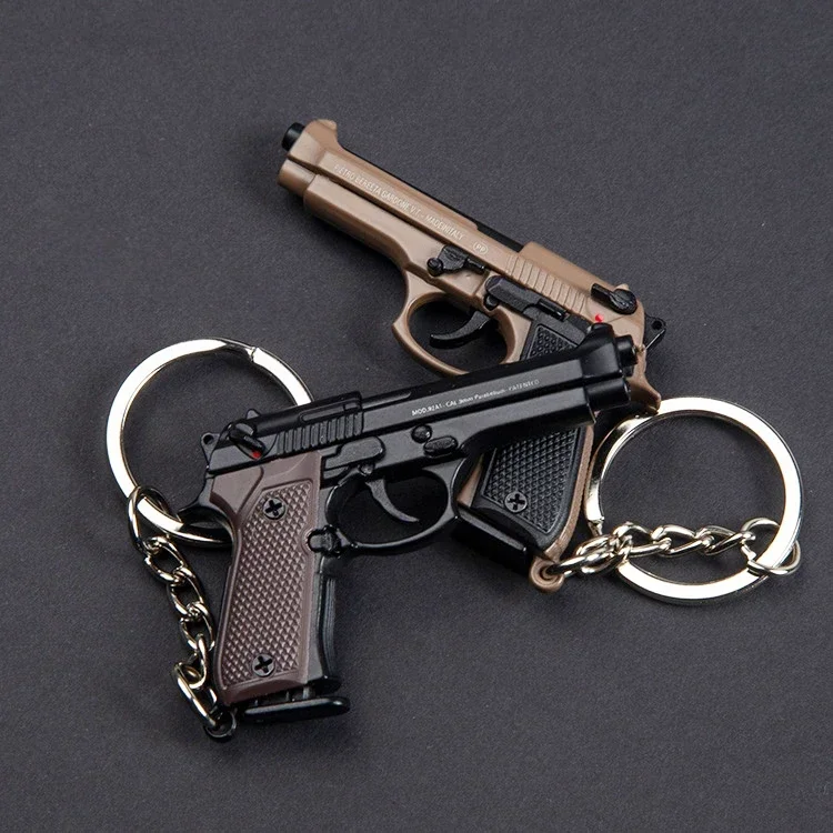 1:4 Legering Mini 92f Pistool Model Draagbaar Speelgoed Pistool Afneembare Woestijn Adelaar Sleutelhanger Fidget Speelgoed Voor Jongens Collectie Volwassenen Cadeau