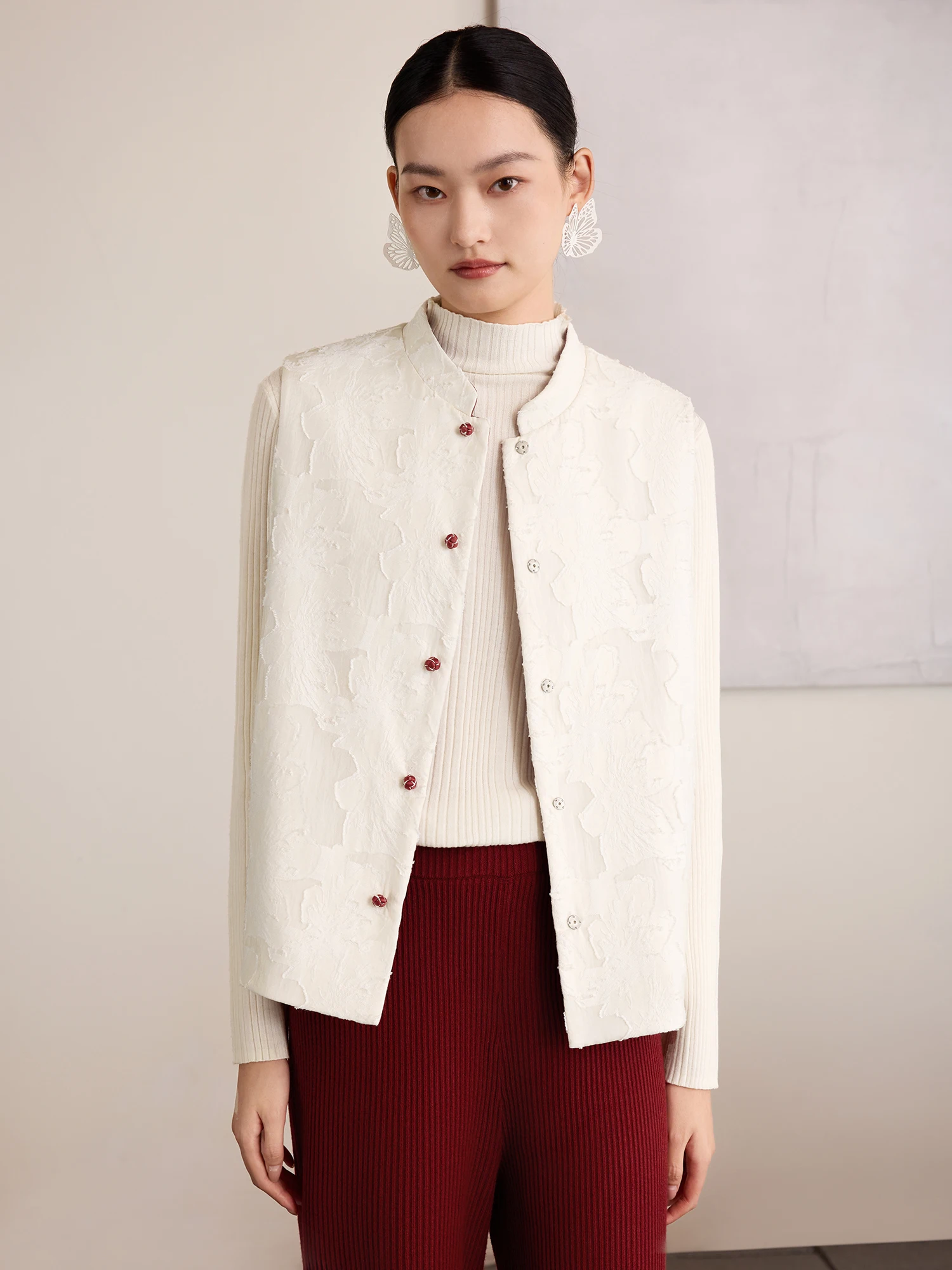 

Новый зимний женский жилет из смеси хлопка с принтом и контрастной цветной ажурной подкладкой, верхняя одежда Thiened Jaet