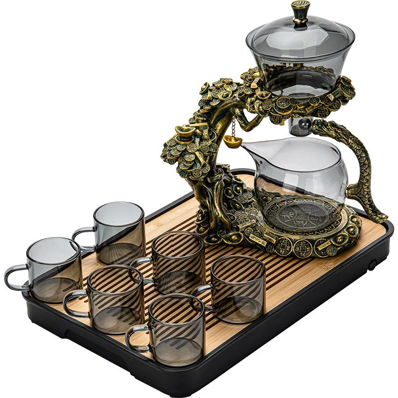 High borosilicate glass automatic tea set office household one-click filter tea pot business gift tea set