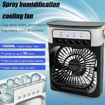 पोर्टेबल छोटा एयर कूलर LED नाइट लाइट ह्यूमिडिफायर के साथ कॉम्पैक्ट एयर कंडीशनर फैन होम ऑफिस बेडरूम पर्सनल कूलर 10 best sales कमरे का एयर कूलर - №8