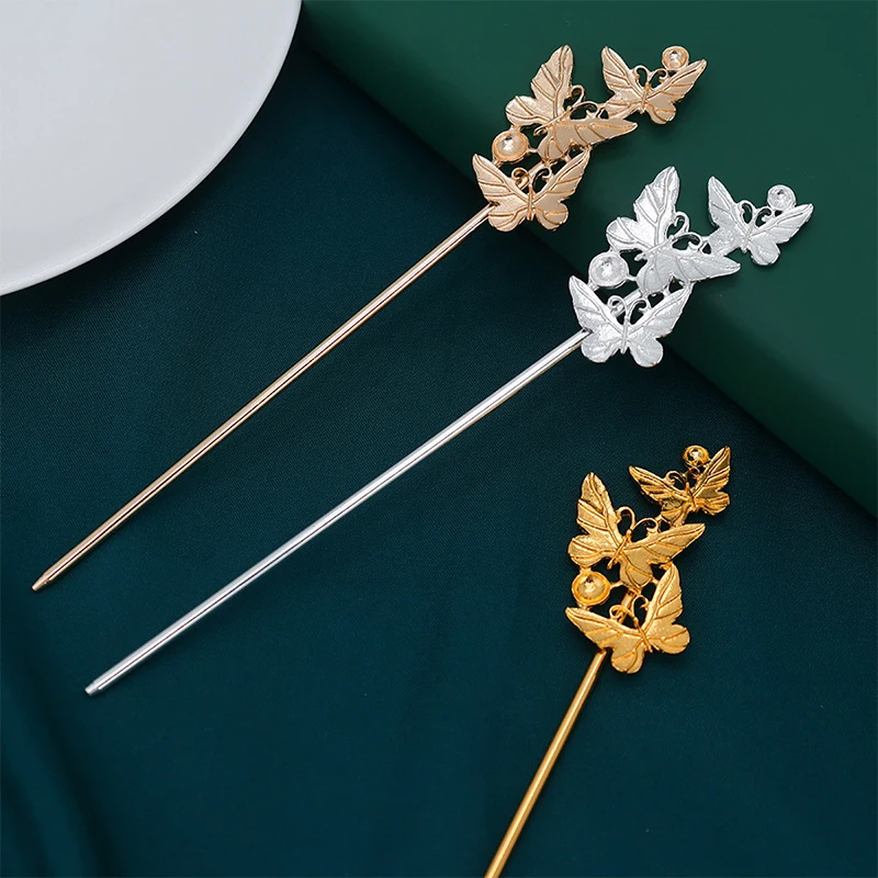 10 قطعة 49*26 مللي متر فراشة الشعر العصي قاعدة سبائك معدنية دبوس الشعر إعدادات DIY بها بنفسك Hairwear صنع المجوهرات اكسسوارات