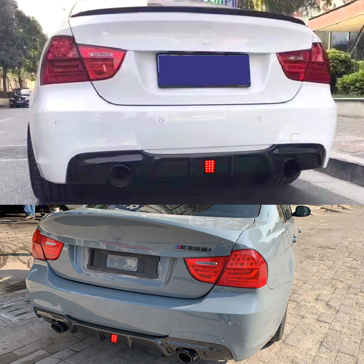 ناشر الستارة الخلفية لسيارات BMW E90 E91 3 Series 318d 320i 325i 330i 2005-2012 M مظهر كربوني مع المصد الخلفي الخفيف المحيطي #1