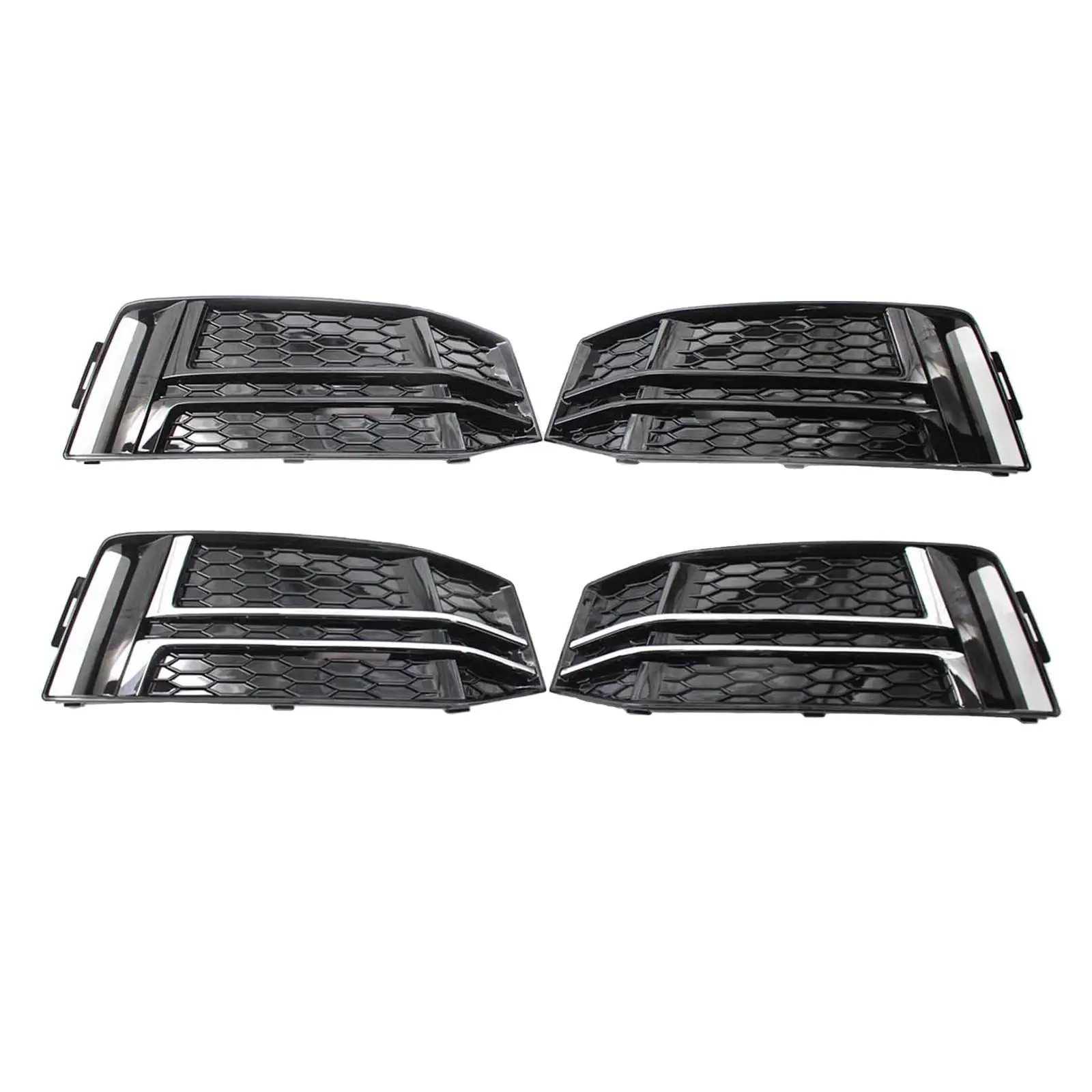 2PCS Car Fog Light Grille Grill Cover for AUDI A4 B9 S-LINE 8W0807681F