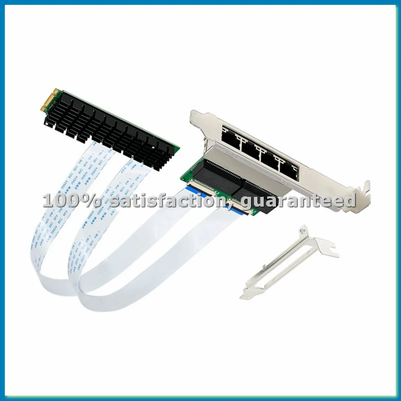 

Сетевая карта Gigabit Ethernet NIC M.2 B+M Key, 4-портовый гигабитный промышленный Ethernet-адаптер NIC Ethernet LAN для ПК-ABHG