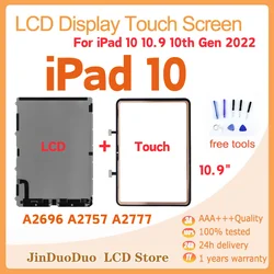 10.9” AMOLED For iPad 10 10.9 10th Gen 2022 LCD Display Touch Screen Digitizer Panel Glass A2696 A2757 A2777 LCD Replacement