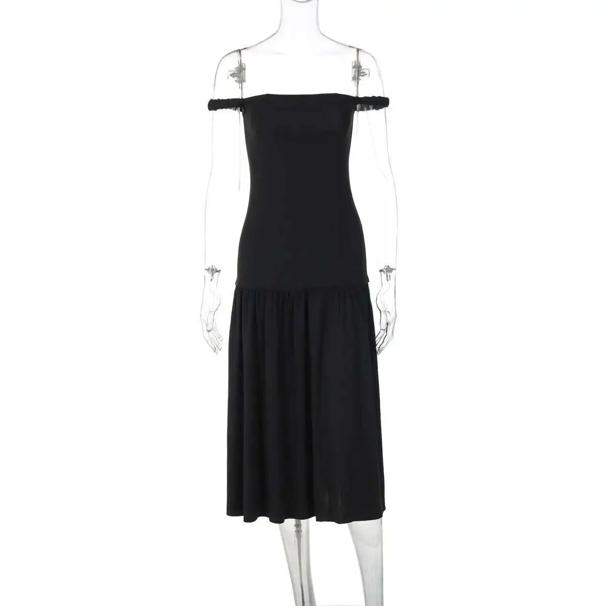 

Women's Wind Clothing 2025 Summer New Item Solid Color Fashionable One Shoulder Strapless Waist Slimming Dress for Women Women