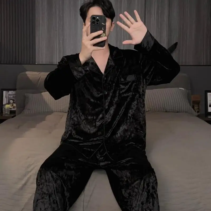 ملابس للرجال منامة ملابس الشتاء الخريف الشباب لباس غير رسمي ملابس الحمام الفانيلا نمط جديد موضة Y2K ملابس رياضية ملابس منزلية