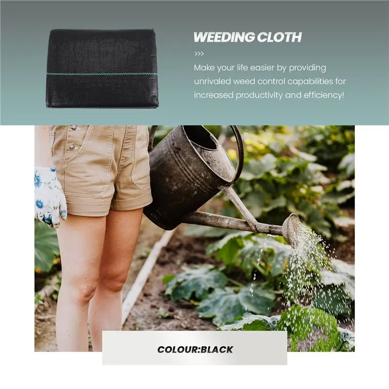 ABKS-Garden Weeding Barrier Landscape Fabric Durable&Heavy-Duty Weeding Block Gardening Mat, Easy Weeding Control,4Ft X 50Ft