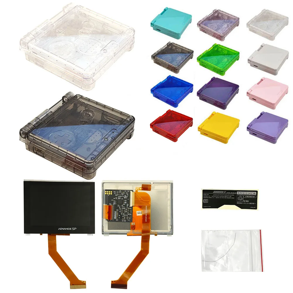 

Pre-Laminated IPS V4 Highlight LCD Screen Kits With High Clear Housing Shell Set For GameBoy Advance GBA SP V4 IPS LCD Drop in