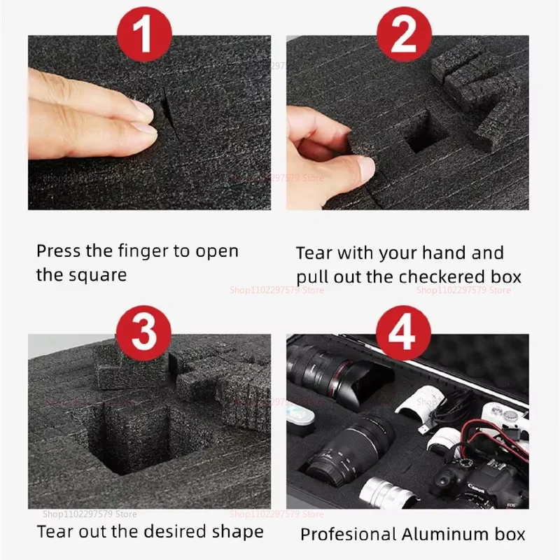 Portable Aluminum Tool Box with Sponge Lining Impact Resistant Storage Case Handheld Organizer 30x17x8cm Toughbuilt