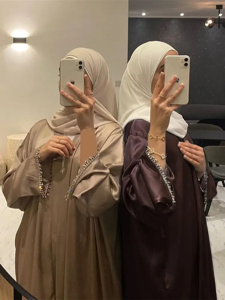 Ramadan Kimono 2-częściowy zestaw Abaya indyk Islam arabski hidżab sukienka muzułmańska zestaw Khimar dla damska suknia Femme Musulmane Kaftan