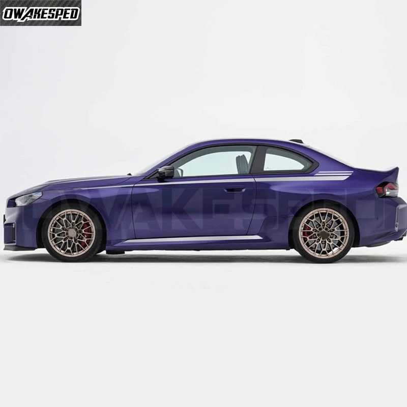 6 Pcs/Set Door Side Stripes Sticker Upper Waist Line Body Carbon Fiber Decal For BMW M2 G87 2023 2024 M Performance Accessories