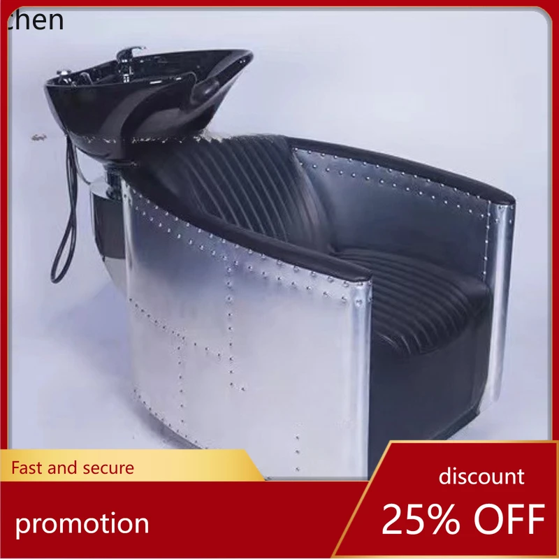CZ Sitting Shampoo Bed for Hair Salon, Specialized for Hair Salons, Semi-Reclining Shampoo Chair with Water Flushing Bed