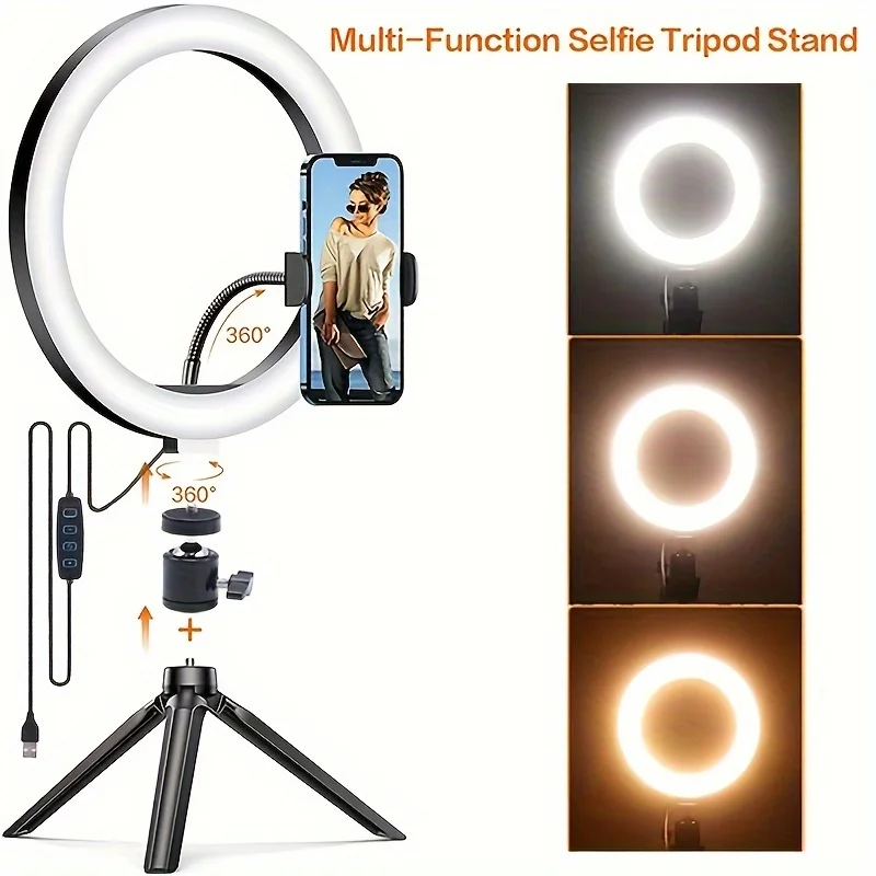 12 Inch Ring Fill Light+ Tripod, Mobile Phone Beauty Light, Live Broadcast Light