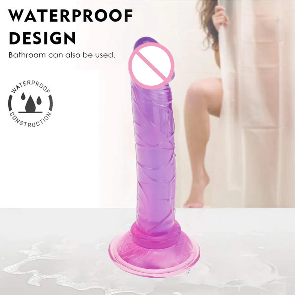 Realistic Dildo Soft Jelly Crystal Dildos With Strong Suction Cup Women Masturbator Vaginal Anal Stimulator Sex Toys for Couples