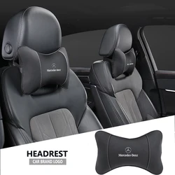 1Pcs Car Seat Headrest Auto Logo Neck Pillow For Mercedes Benz AMG Smart W205 C300 W203 W206 W108 W124 W126 W140 W168 W169 W176