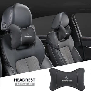 1 pcs car seat backrest automatic logo neck pillow for Mercedes Benz AMG Smart W205 C300 W203 W206 W108 W124 W126 W140 W168 W169 W176 8 Main Sales Butacas Chevrolet Luv - №2