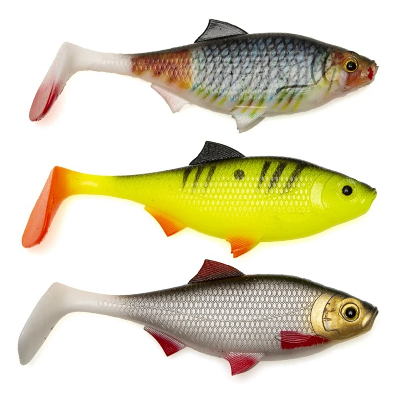 6A-2Pack Angeln Swimbait Weiche Kunststoff Köder, Paddel Schwanz Schwimmen Köder Mit 3D Augen, sinkende Paddel Schwanz Köder Köder