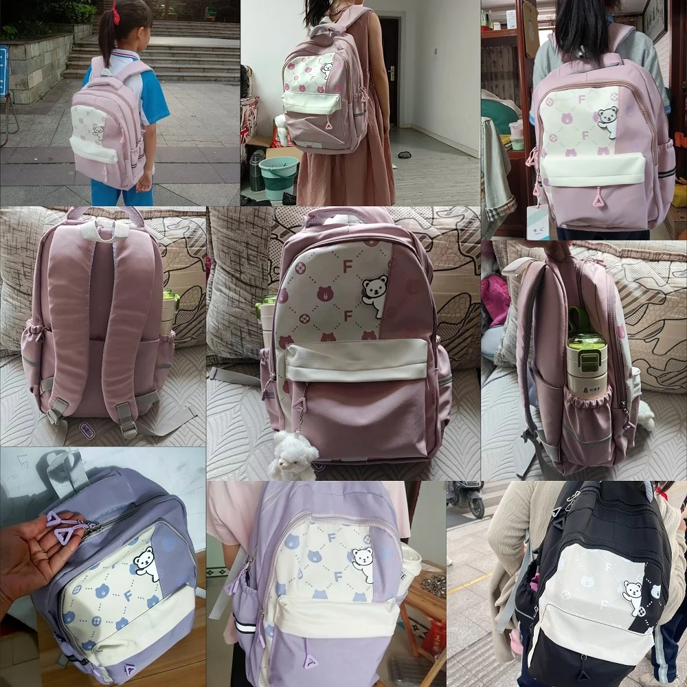 Designer cartoon bear school bags for girl primary school children's backpack teenage youth backpacks mochilas mujer