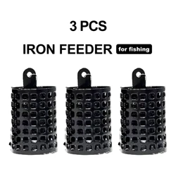 3pcs Metal Fishing Carp Feeder Cage, Fishing Sinker, Fishing Trap Bait Cage, Fishing Tackle Accessories, 15g-60g/0.53Oz-2.11Oz