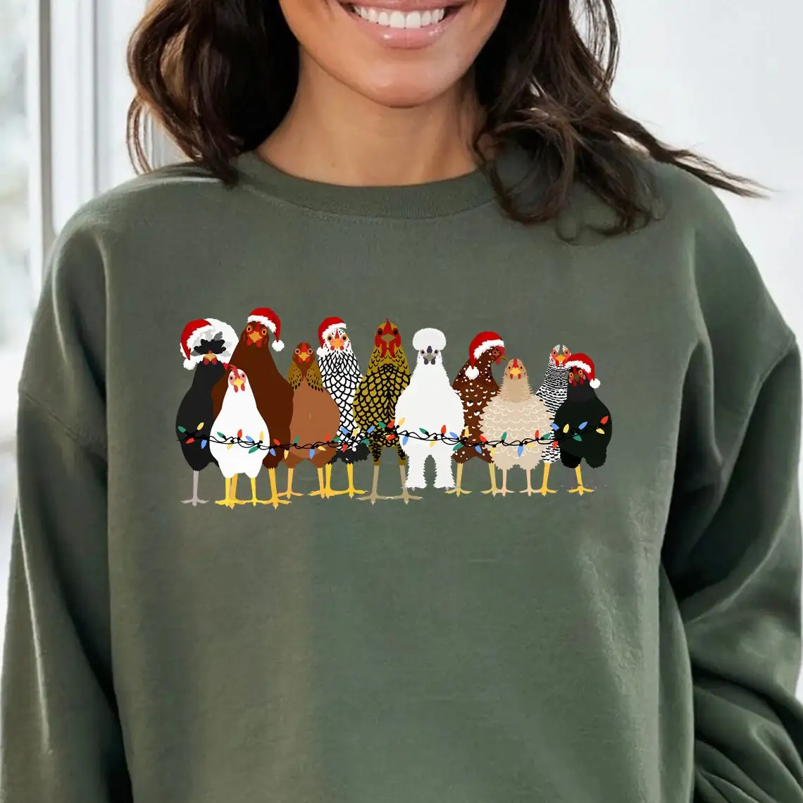 Pupular-suéter de Navidad para mujer, ropa de pollos para mujer, camisetas de Navidad para niña, sudadera para todas las estaciones, 2023