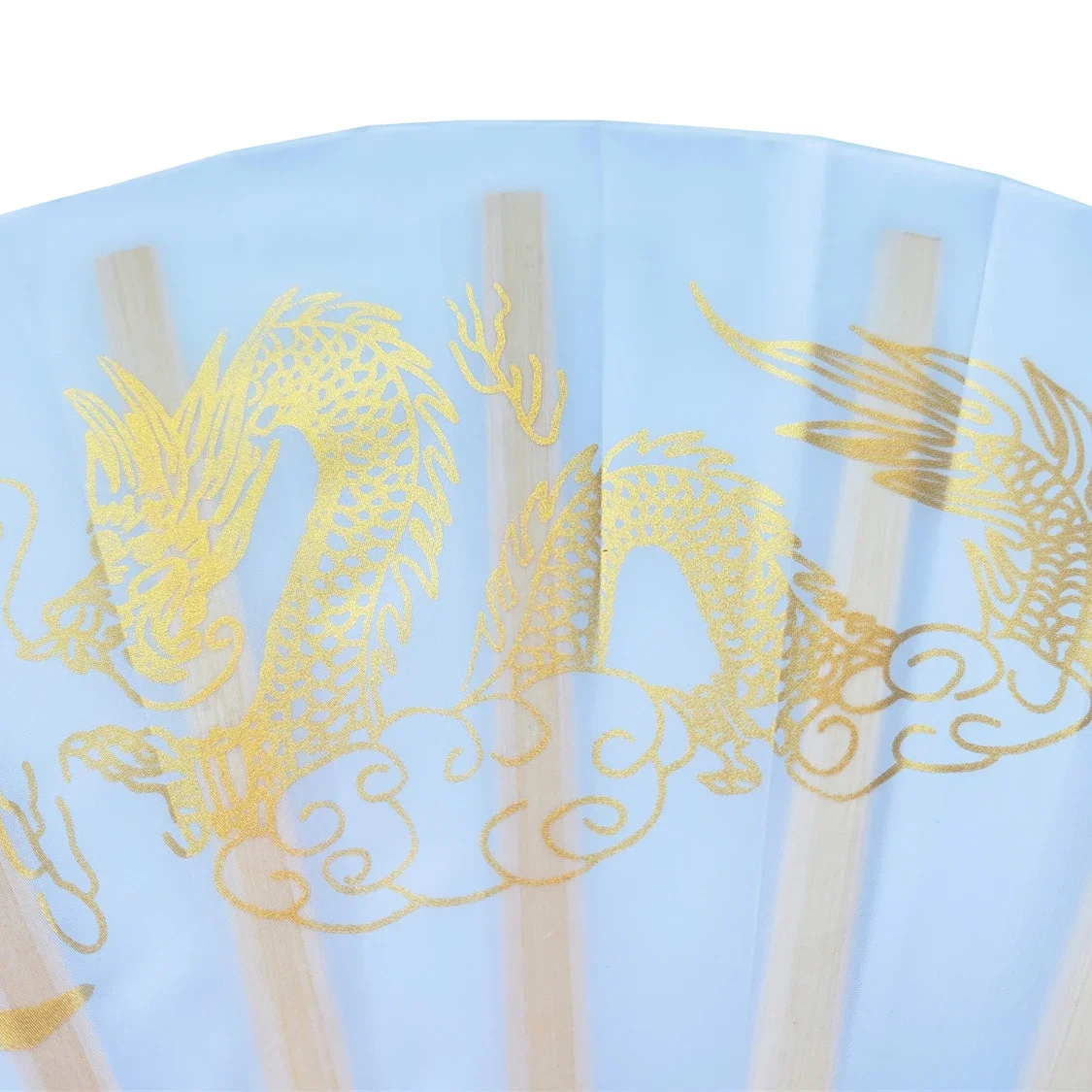 Folding Hand Fan Chinese Kung Fu Tai Chi Fan Cloth Bamboo Fans for Performance Dance  Festival Gift Dragon White Background