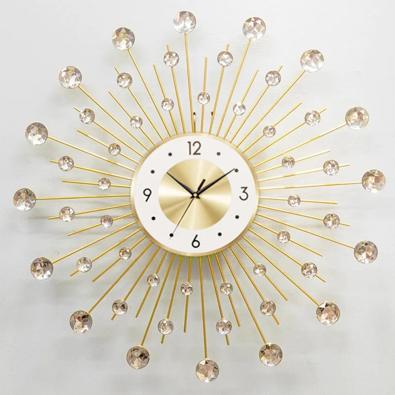 50cm Wall Hanging Iron Clock Fashion Creative Wall Clock Mute Hot Selling Metal Diamond Rhinestone 50cm x 50cm