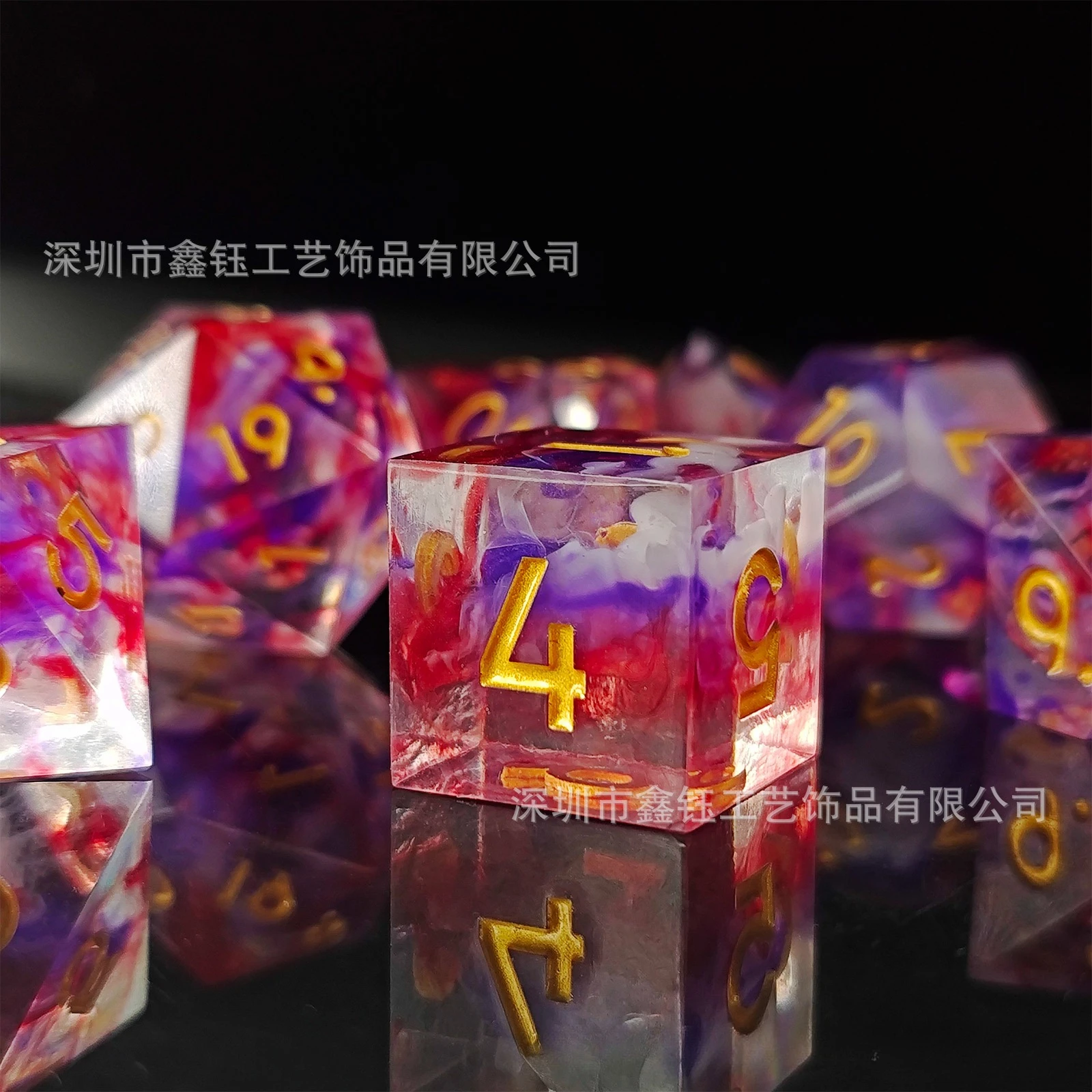 7pcs DND Milk White Solid Resin Black Kitten Smile Cat Dice Set Multi-sided Polyhedral Dice for D&D COC Role RPG Table Game