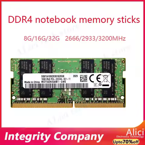 FOR Samsung notebook memory sticks DDR4 8GB 16GB 32GB 2666 2933 3200Mhz Laptop Memory Ram PC4 1.2V 260Pin SODIMM