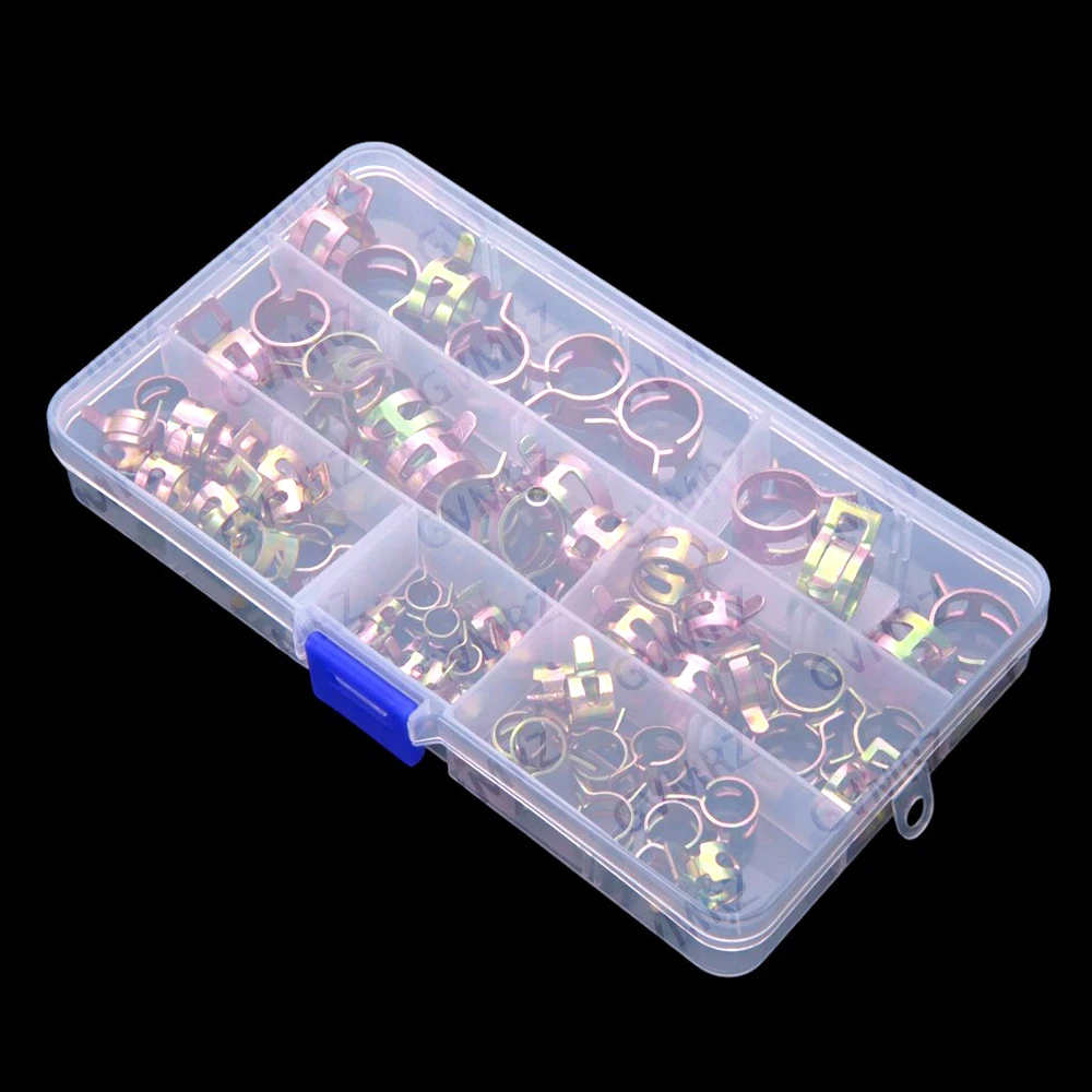 60PCS 6MM 9MM 10MM 12MM 14MM 15MM galvanized clamps clamps combination with color zinc plating 10MM 12MM 14MM 15MM