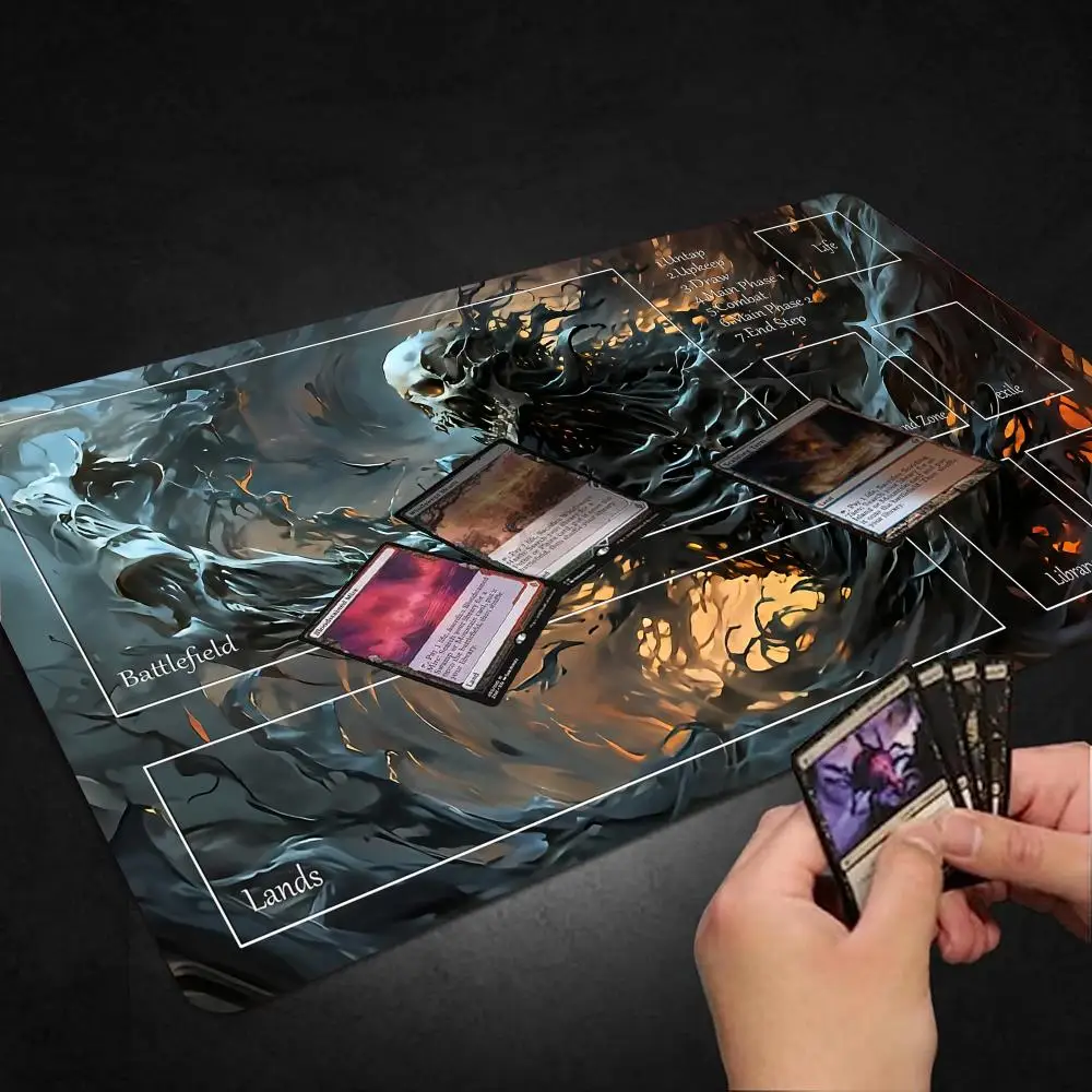 Skull image MousePad Playmat Magic Card Game pad  Duel Desk mat tapete for magic MTG TCG Non-Slip Durable Stitched Edge