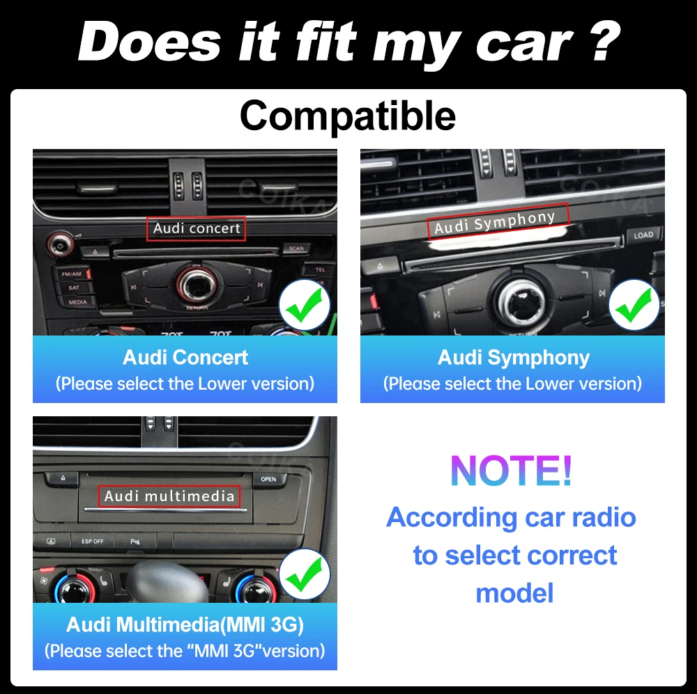 1920*720P Display-Bildschirm Linux-System Autoradio-Stereoanlage für Audi A4 B8 A5 2009-2016 Multimedia-Player BT Wireless Carplay Auto – Detail 2