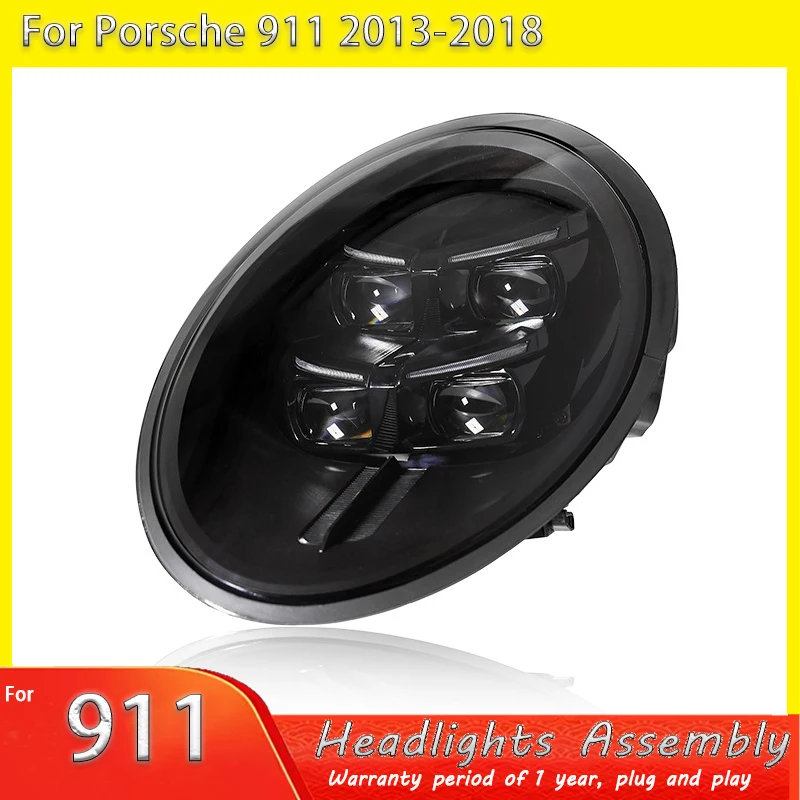 

Автомобильные фары для Porsche 911, светодиодные фары DRL 2013 2014 2015-2018, автомобильные аксессуары, передние линзы проектора, автоаксессуары