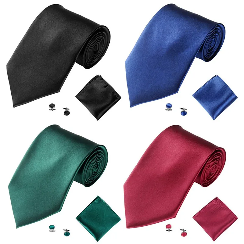 Ensemble de cravates en Satin pour hommes et femmes, à la mode, pour mariage d'affaires, noir, bleu, vert, blanc, rouge, gris, rose, violet, jaune, TY28