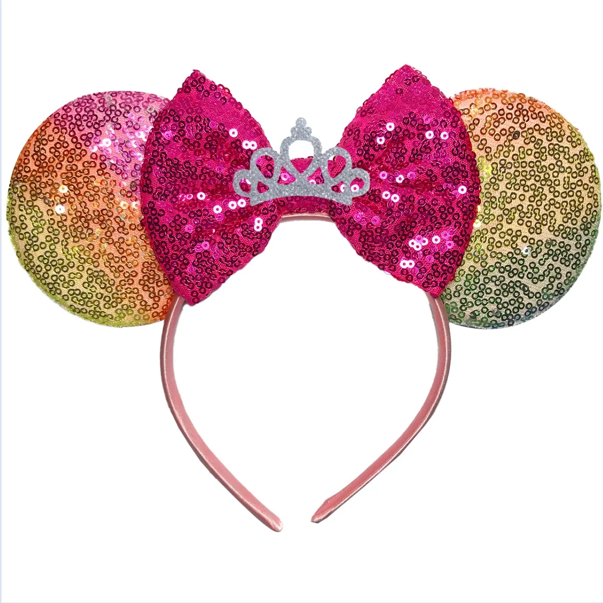 

9.5 CM Festival Mouse Ears Hair Accessories Christmas Child Cosplay Big Bow Hairbands Kids Sequins Antler Animal Ear Headband