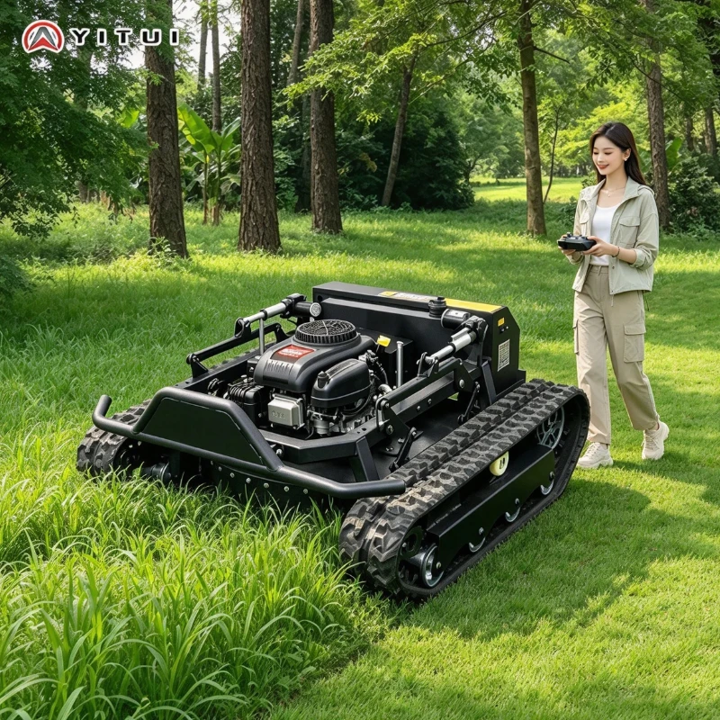 CE Approved Automatic Lawn Mower Anti-Slip Track Stable Operation Energy Saving Suitable For Complex Terrain Weeding