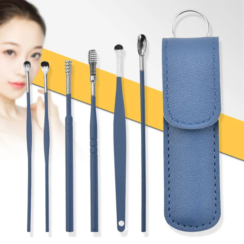 /set ear cleaner Ear Wax Pickers Stainless Steel Earpick Wax Remover piercing kit earwax Curette Spoon Care Ear Clean Tools