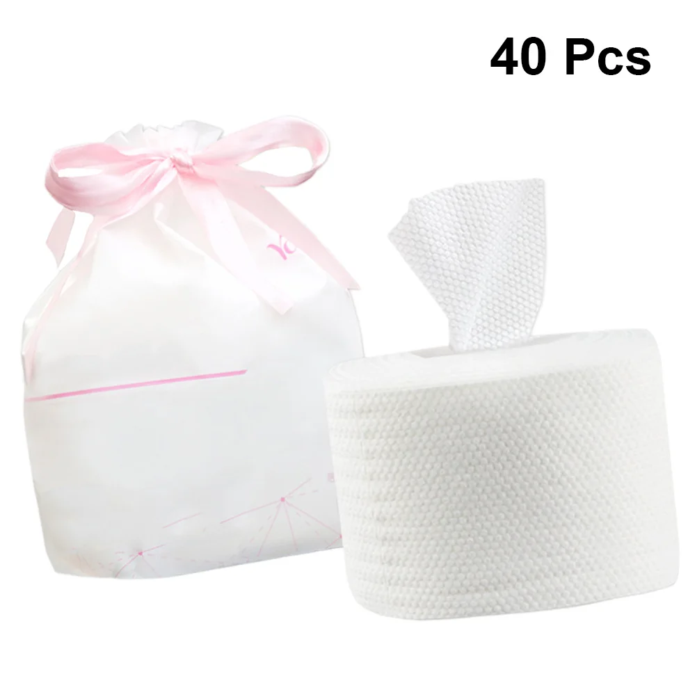 40Pcs Makeup Remover Wipes Dual-Use Face Towels Soft Cotton Pads for Skincare Daily Travel and Cleaning Makeup Remover Wipe
