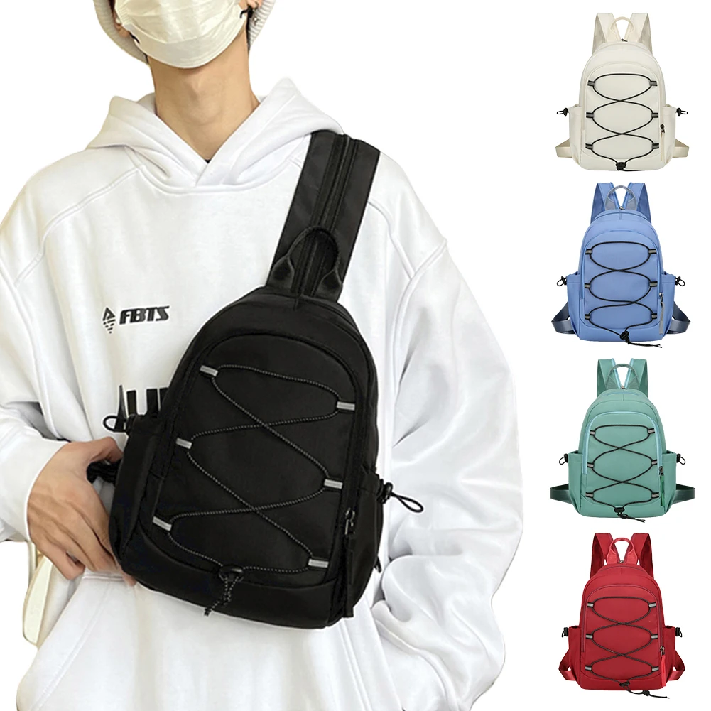 

Multi-Function Solid Color Chest Bag Wear Resist Versatile Backpack Waterproof Simple Rucksack Outdoor Sports Camping Sling Bag