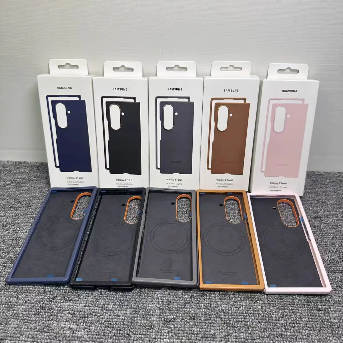 Image of SAMSUNG Galaxy Z Fold 7 5G SM-F966B Für Magsafe Leder-Handyhülle Fold7 Luxuriöse Business Magnetische Kabellose Lade-Schutzhülle