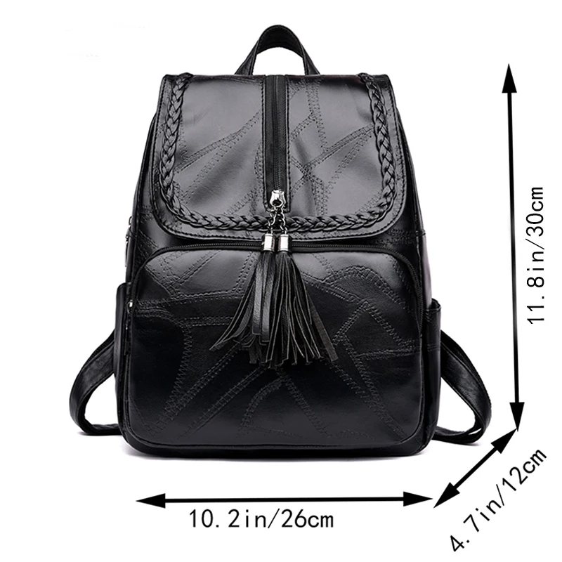 Women Backpack School Bag Classic Black Waterproof Travel Shoulder Bag Multi-function Backpack Women