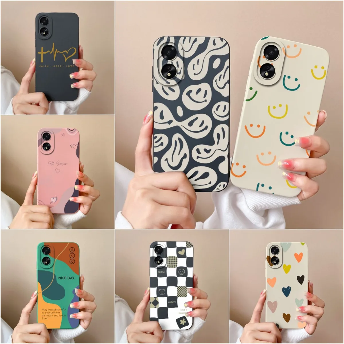 Case For Oppo A38 4G CPH2579 Back Cover Fashion Design Shockproof Love Heart Bumper Matte Soft Silicone TPU For Oppo A 38 Fundas