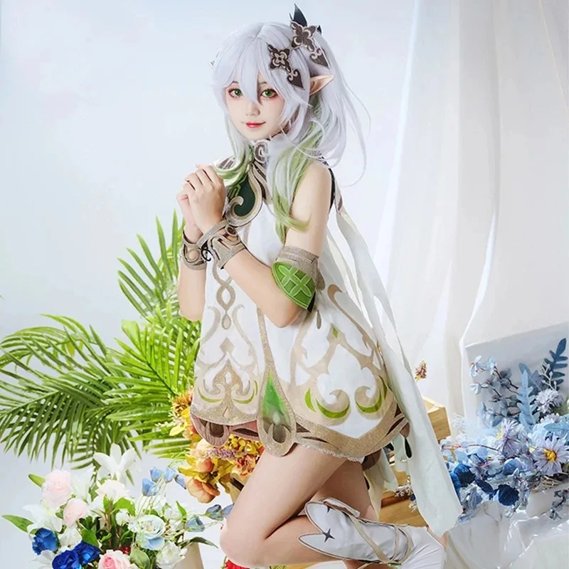 Nahida Cosplay Genshin Impact Nahida Lesser Lord Kusanali Cosplay Costume Girl Dresses Wig Suit Clothes Halloween Party Costumes