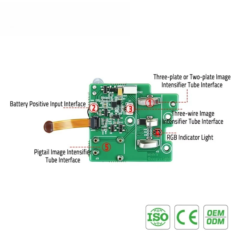 PVS-14 High Voltage Multi-Tube Compatible Power Supply Board Auto-Gating Night Vision Circuit Board (AA/CR123 Batteries 45h
