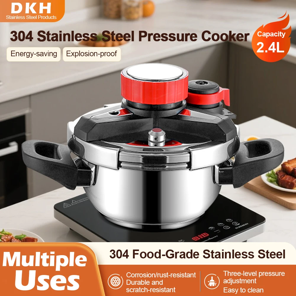Fenghui 2.4L 304 Stainless Steel Mini Pressure Cooker CE Certified Explosion-Proof Energy-Saving 3 Pressure Levels Adjustable