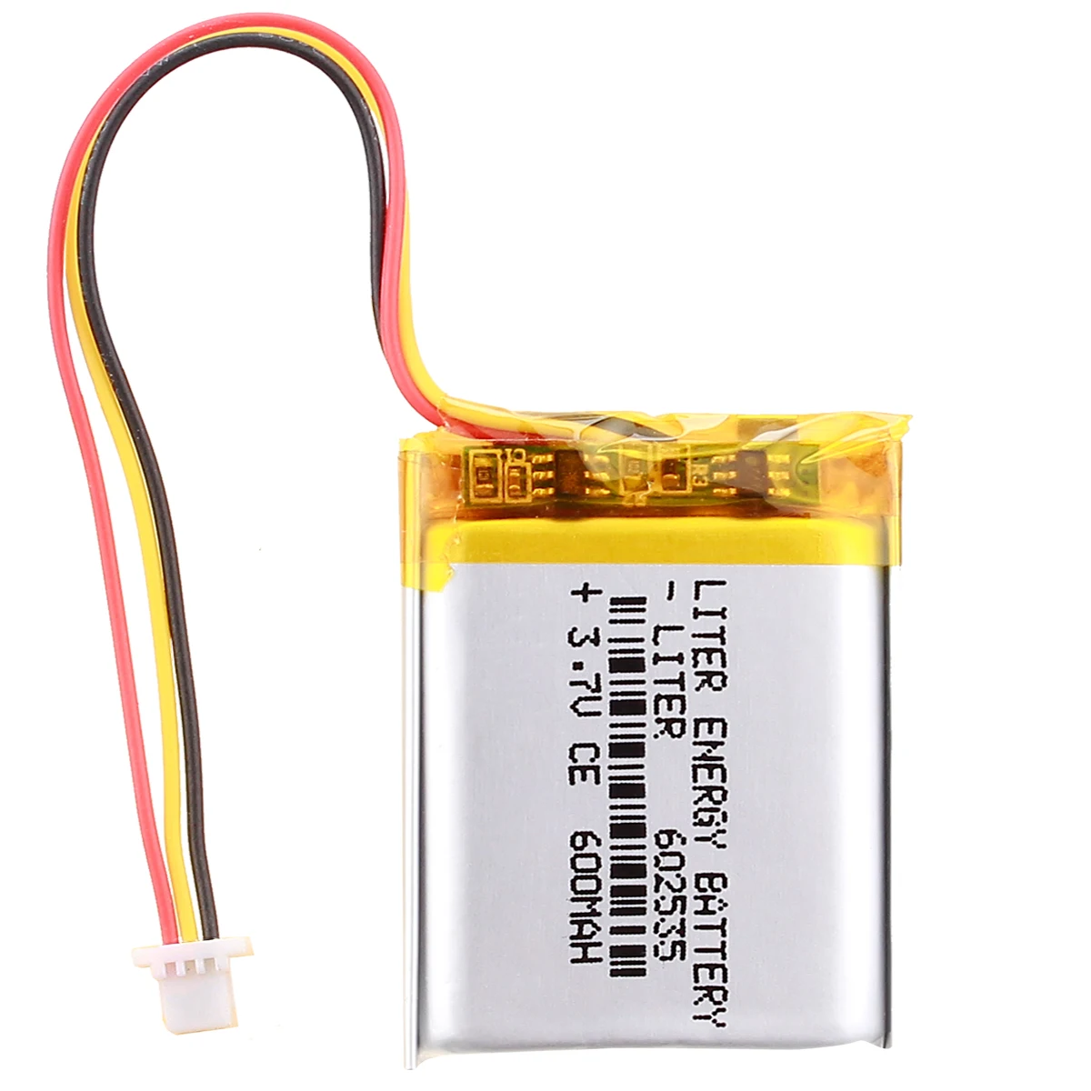 3 핀 커넥터, 3.7V 리튬 폴리머 배터리, 602535 062535 600mAh 비디오 레코더 388